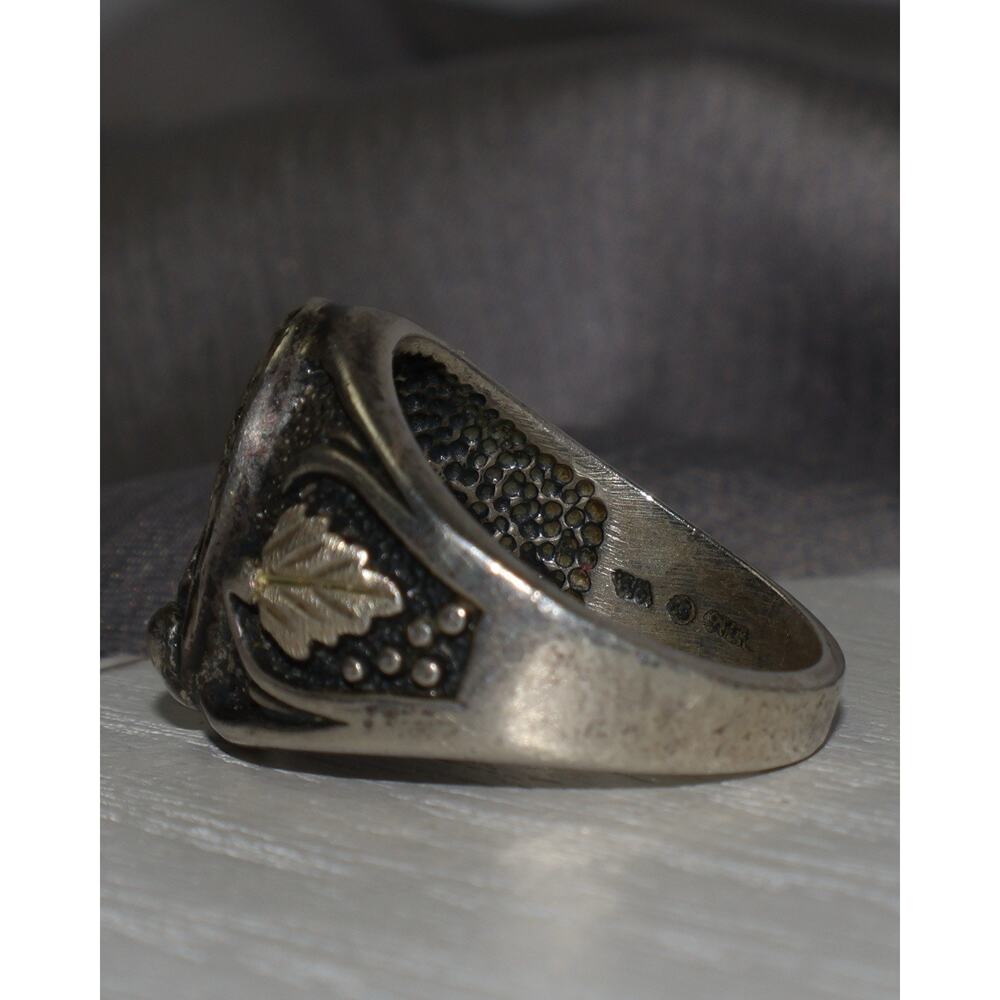 Black Hills Sterling Silver Leaves Ring 13.63G / Sz 11 - Picture 5 of 5